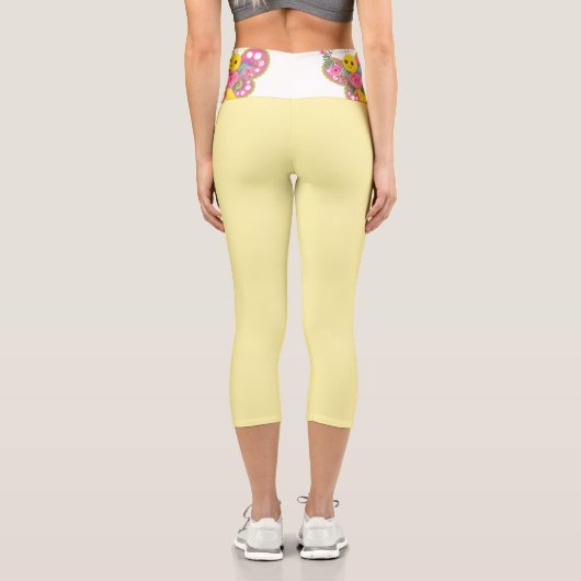 Leggings Capri Haut-taille Capri Bébé Beurre Jaune taille papillo (Verso)