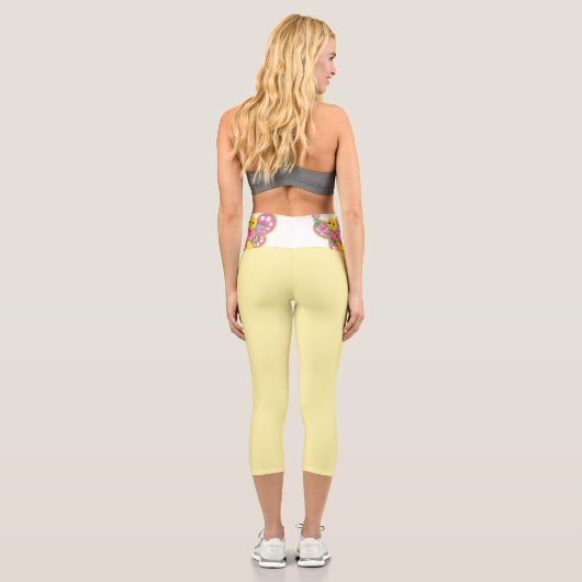 Leggings Capri Haut-taille Capri Bébé Beurre Jaune taille papillo (Verso)