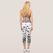 Leggings Capri Hauteur Capri haute taille de marguerite noire et  (Verso)