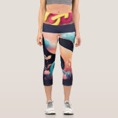 Leggings Capri Hauteur chic : Capris haut taille Customisé (Recto)