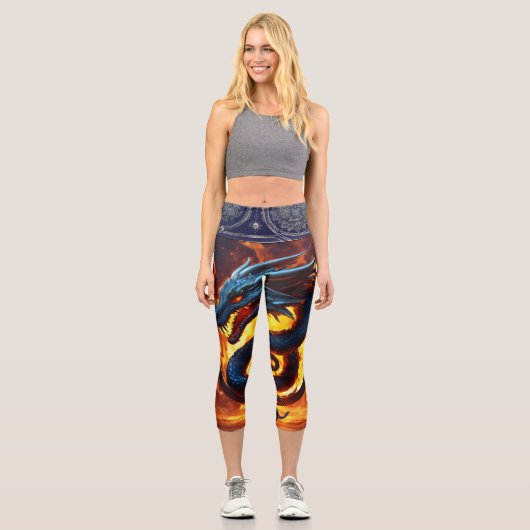 Leggings Capri Hauteurs Serpentine : Dragon Tattoo Capris (Recto)