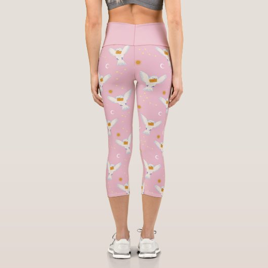 Leggings Capri Hedwig Pink Solstice Pattern (Verso)