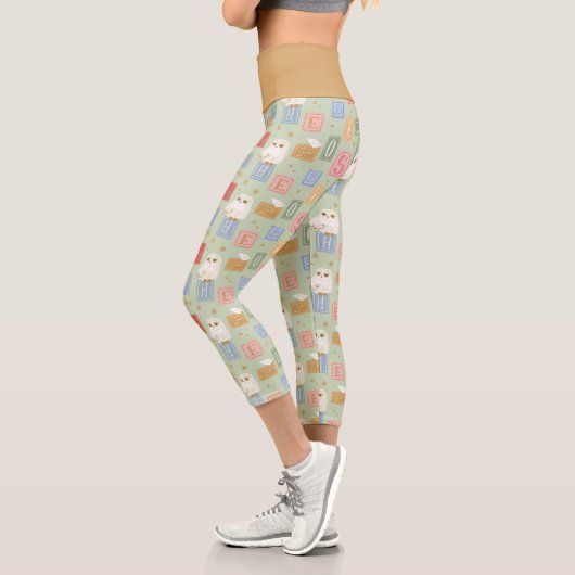 Leggings Capri Hedwig Post Letter Block Pattern (Gauche)
