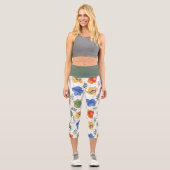 Leggings Capri Hérbologie magique HOGWARTS™ Maisons Motif (Recto)