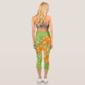 Leggings Capri Hex Mandala Green et Orange (Verso)