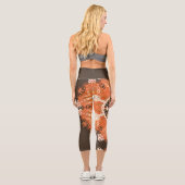 Leggings Capri Hex Mandala Orange Blanc et Brown (Verso)