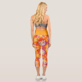 Leggings Capri Hex Mandala orange violet blanc (Verso)