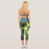 Leggings Capri Hex Mandala vert jaune et bleu (Verso)