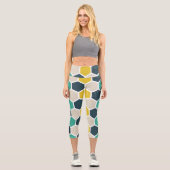 Leggings Capri Hexagonal géométrique (Recto)