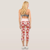 Leggings Capri Hibiscus floral rouge et rose (Verso)