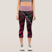 Leggings Capri High waisted capris in pink and black (Recto)