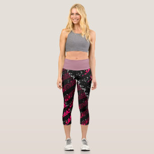 Leggings Capri High waisted capris in pink and black