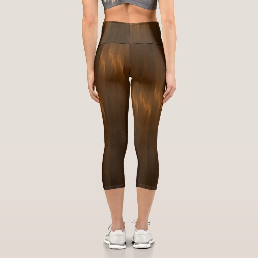 Leggings Capri High Waisted Capris seda naranja. (Verso)