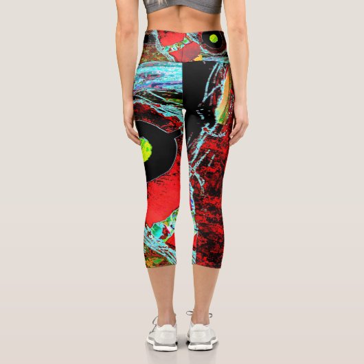 Leggings Capri High Waisted Capris – Serpent Frequency Abstract  (Verso)
