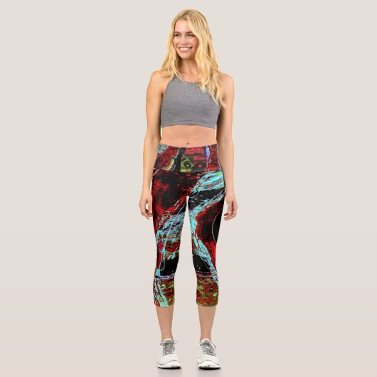 Leggings Capri High Waisted Capris – Serpent Frequency Abstract  (Recto)