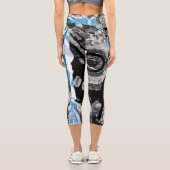 Leggings Capri High Waisted Capris Wave Mecanism Abstract Design (Verso)