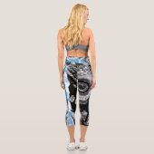 Leggings Capri High Waisted Capris Wave Mecanism Abstract Design (Verso)