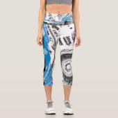 Leggings Capri High Waisted Capris Wave Mecanism Abstract Design (Recto)