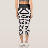 Leggings Capri High Waisted Capris with black stripe pattern (Verso)