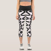 Leggings Capri High Waisted Capris with black stripe pattern (Recto)