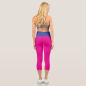 Leggings Capri "High Waisted Rose and Blue Capris for Activewear" (Verso)