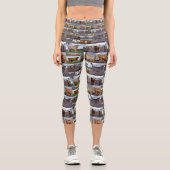 Leggings Capri Highland Cow Photo Collage Capris Leggings, (Recto)