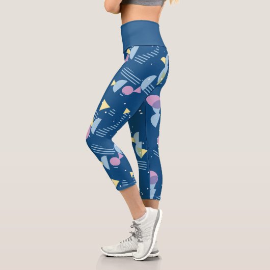 Leggings Capri Hip Moderne Abstrait Géométrique les années 50 Mot (Gauche)