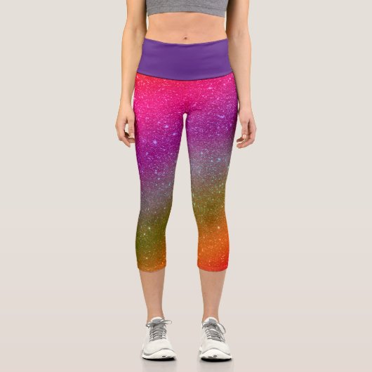 Leggings Capri Hip Rainbow Cosmic parties scintillant haute taill (Recto)