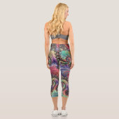 Leggings Capri Hippie bohémienne Joyau coloré Tone Fractal Art (Verso)
