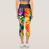 Leggings Capri Hippie boho amusant vert jaune orange violet crava (Verso)