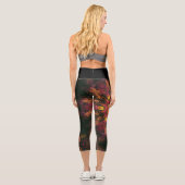 Leggings Capri Hippie psychédélique Jaune Jambes rouge et orange (Verso)