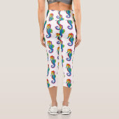Leggings Capri Hippocampe polygonal arc-en-ciel (Verso)