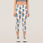 Leggings Capri Hippocampe polygonal arc-en-ciel (Recto)