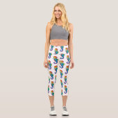 Leggings Capri Hippocampe polygonal arc-en-ciel (Recto)