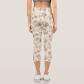 Leggings Capri Hisbiscus Tropical Palm Tree Motif (Verso)