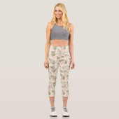 Leggings Capri Hisbiscus Tropical Palm Tree Motif (Recto)