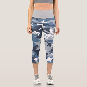 Leggings Capri Hiver Camouflage bleu neige, Militaire, Armée