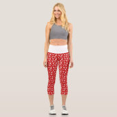 Leggings Capri Ho Ho Ho Ho Motif visage blanc et rouge Père Noël (Recto)