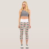 Leggings Capri Holiday Pattern High Waisted Capris (Recto)