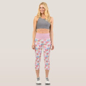 Leggings Capri Horton Entend Un Qui | Motif à fleurs Pastel (Recto)