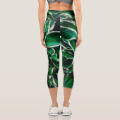 Leggings Capri Hosta undulata feuilles plantes verts (Verso)