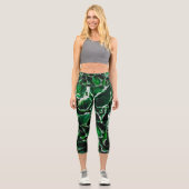 Leggings Capri Hosta undulata feuilles plantes verts (Recto)