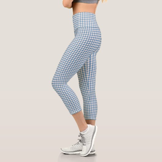 Leggings Capri Houndstooth Blue+Cream Sml Motif (Gauche)