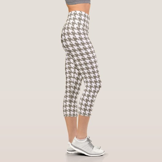 Leggings Capri Houndstooth gris et blanc (Droite)