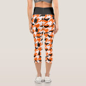 Leggings Capri houndstooth orange halloween chauves-souris noires (Verso)