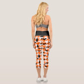 Leggings Capri houndstooth orange halloween chauves-souris noires (Verso)