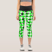 Leggings Capri houndstooth vert halloween chauve-souris (Recto)