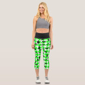 Leggings Capri houndstooth vert halloween chauve-souris (Recto)