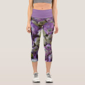 Leggings Capri Hydrangea Florale Violet Botanique Chic (Recto)