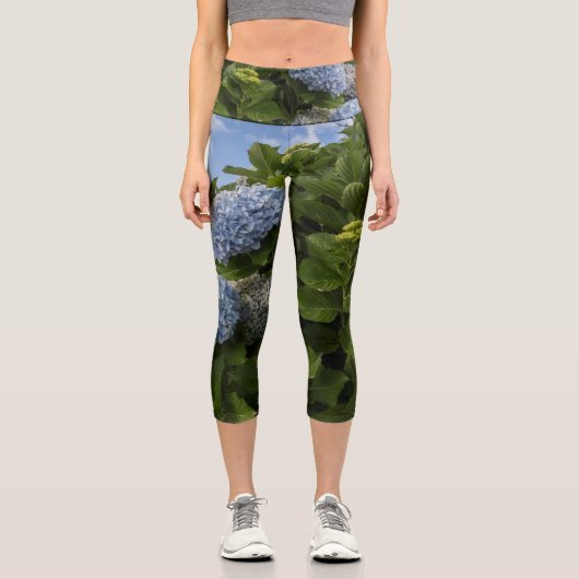 Leggings Capri Hydrangée bleue (Recto)